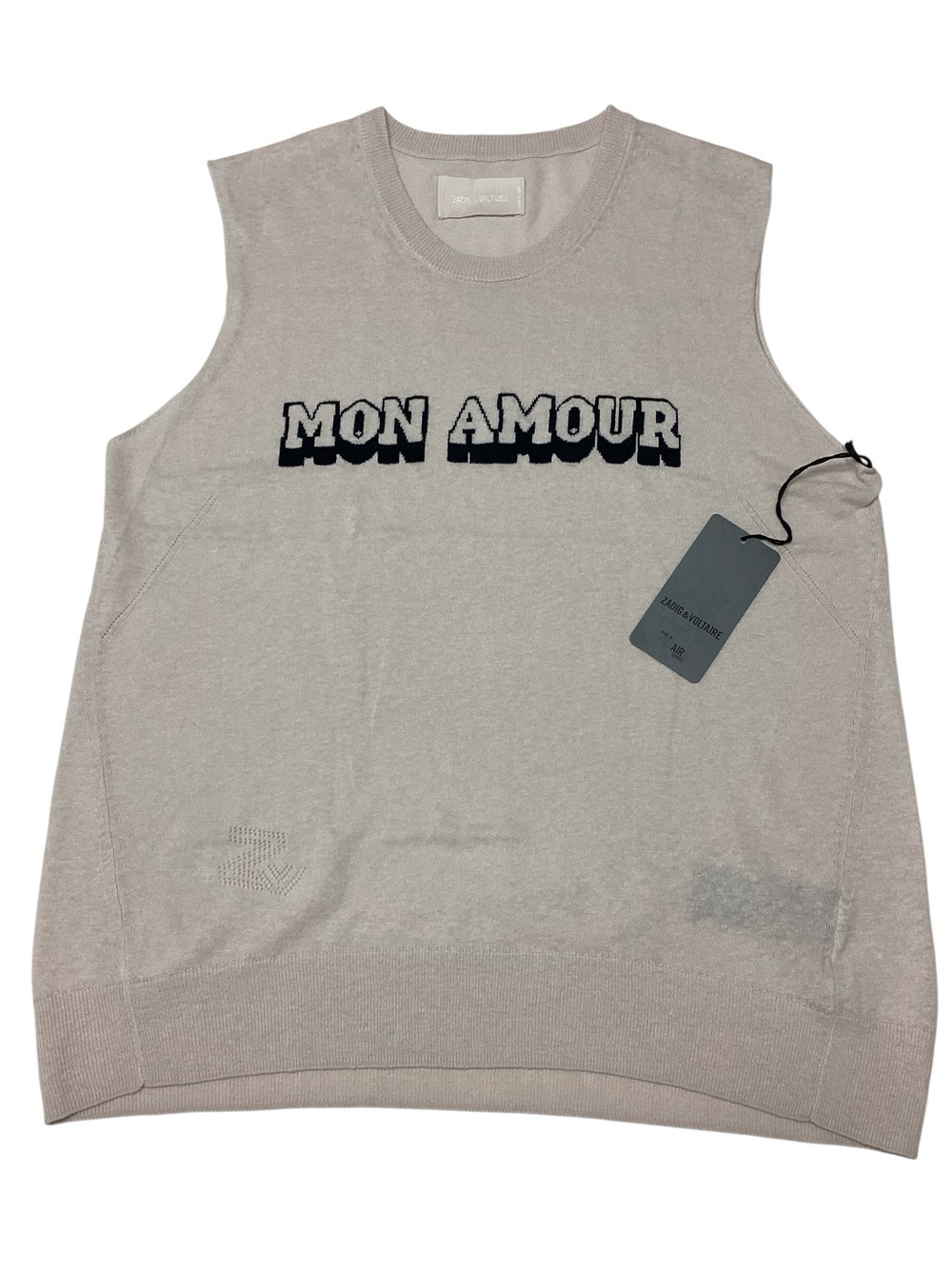 Zadig & Voltaire 'Mon Amour' Sleeveless Knit Tank - Light Beige size M NWT